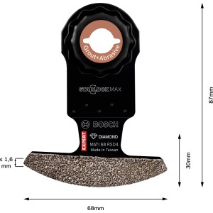 Bosch Expert Segmentsägeblatt MATI68 RSD4 Spitz, 68mm, für Multifunktionswerkzeuge zum Entfernen von Fugen.