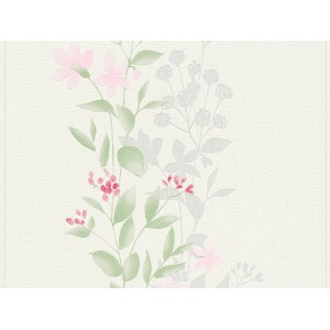 A.S. Création Vliestapete Blooming Ranke in Grün-Grau mit floralem Muster.