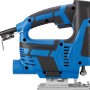 Blaue LUX Stichsäge E-STS-23 mit Pendelhub und Staubsaugervorrichtung.