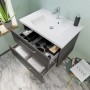 Pelipal Badmöbel-Set Trentino 80 cm Graphit mit Waschbecken, Unterschrank und offenem Schubladensystem.
