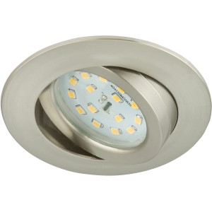 Briloner LED-Einbaustrahler Attach Dim, Nickel matt, Ø 8,2 cm. Dimmbarer Spot für Innenräume.