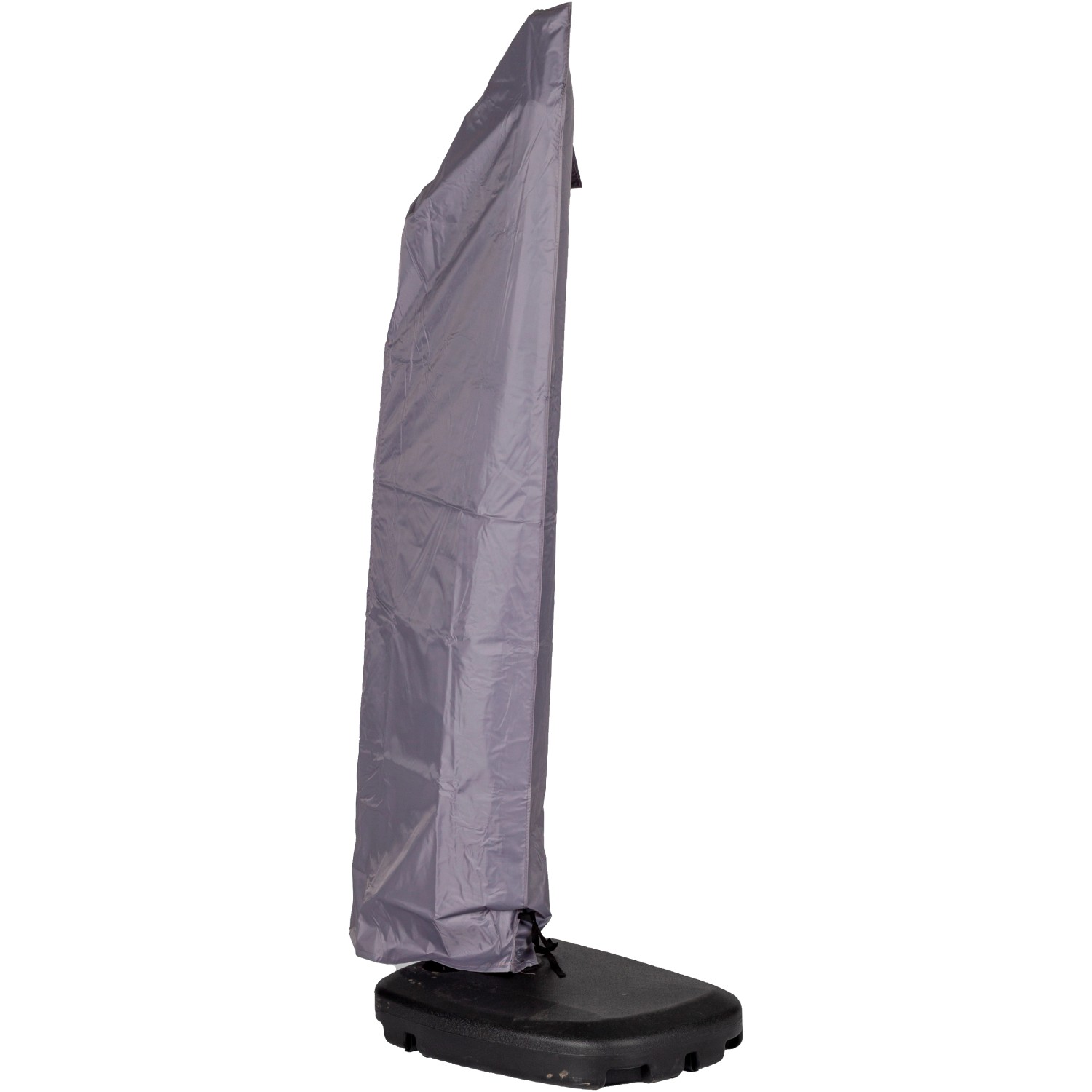 Graue Acamp Schutzhülle für Alu-Ampelschirm bis 300 cm auf schwarzem Schirmständer.