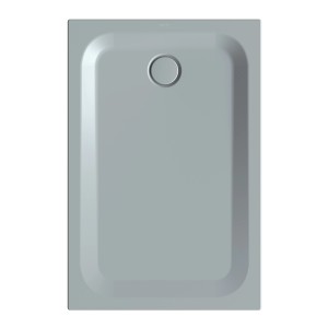 Rechteckige Bette Duschwanne Steel 120x90 cm in Quartz, Aufsicht.