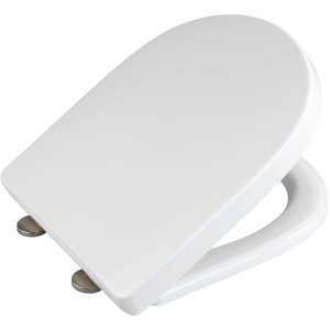 Weißer Wenko WC-Sitz Exclusive Nr. 10 aus Duroplast mit Absenkautomatik.