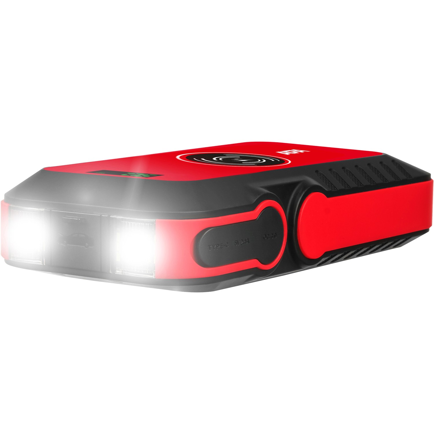 Rotes Apa Schnellstartsystem Lithium Powerpack 16.000 mAh mit LED-Leuchte.