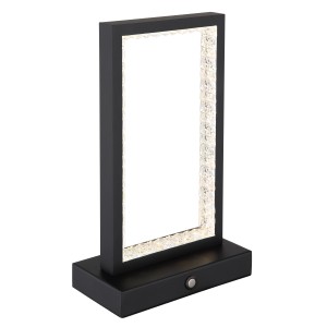 Schwarze LED-Tischleuchte Samega von Globo, moderne Dekoleuchte für den Außenbereich.