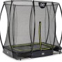 Schwarzes EXIT Silhouette Bodentrampolin 153x214 cm mit Sicherheitsnetz.