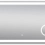 DSK Design LED-Lichtspiegel Silver Conde, 100x60 cm, mit Digitaluhr und Kosmetikspiegel.