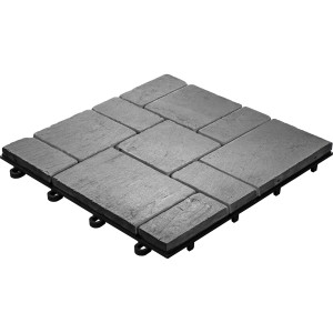 Florco Naturstein Klickfliese Stone Schiefer Roma, graue Terrassenfliese mit Klicksystem.