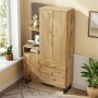 okwish Garderoben Set mit PolsterPaneelen Schuhschrank Flur 110x38x186cm Natur_2