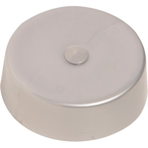 Silberner Verteilerbaldachin (Ø 66mm) für Lampeninstallation mit abnehmbarem Deckel.