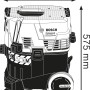 Skizze: Bosch Professional GAS 35 M AFC Industriestaubsauger mit Maßen 515x575 mm.
