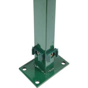 Floraworld Eckpfosten, grün, mit Bodenplatte und Zaun-Montagematerial für Zaunbau & Sichtschutz.