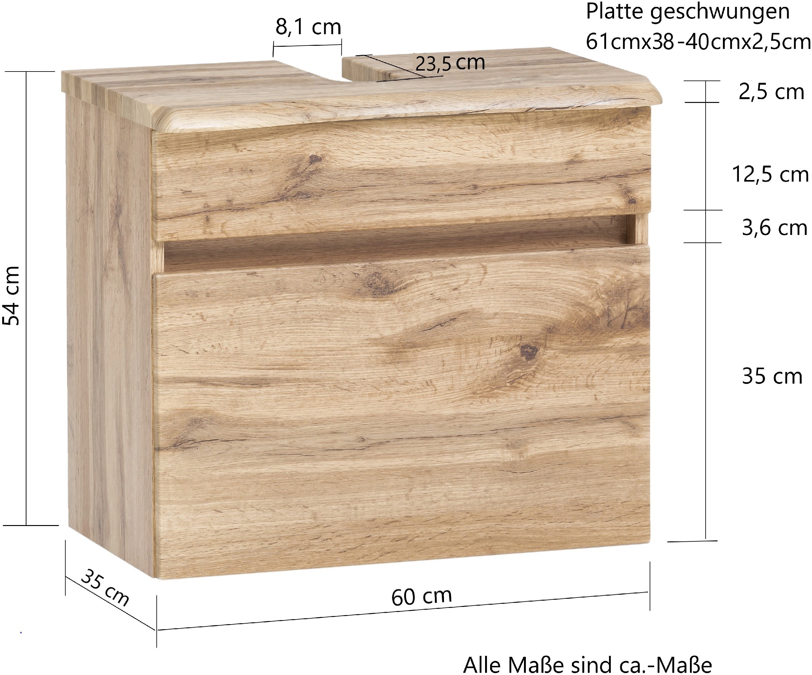 Held Möbel Unterbecken-Set kaufen cm bei x Trient 60 200 cm cm 35 OBI Grau-Eiche x