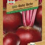 Samenpackung Sperli Bio Rote Bete: Rote Rüben mit grünen Blättern im Vordergrund.