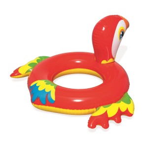 Bestway Schwimmring im Tierdesign (Papagei), rot/gelb, für Badespaß im Pool.
