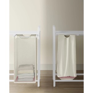 Songmics Wäschesammler Brenta mit 4 Fächern 160 l Creme-Weiß