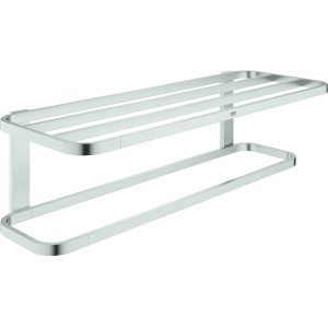 Grohe Multi-Badetuchhalter Selection Supersteel, Handtuchhalter aus Metall mit zwei Ablagen.