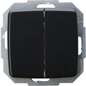 Kopp Serienschalter Rivo in Anthrazit, 2-fach Schalter für getrennte Stromkreise.