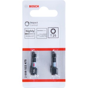 Bosch T25 Schrauberbits Impact Control, 2-teilig, für Bohrschrauber und Schlagschrauber.