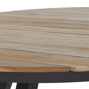 Detailansicht: Runde Tischplatte des Siena Garden Gartentisch Zurigo in Anthrazit.