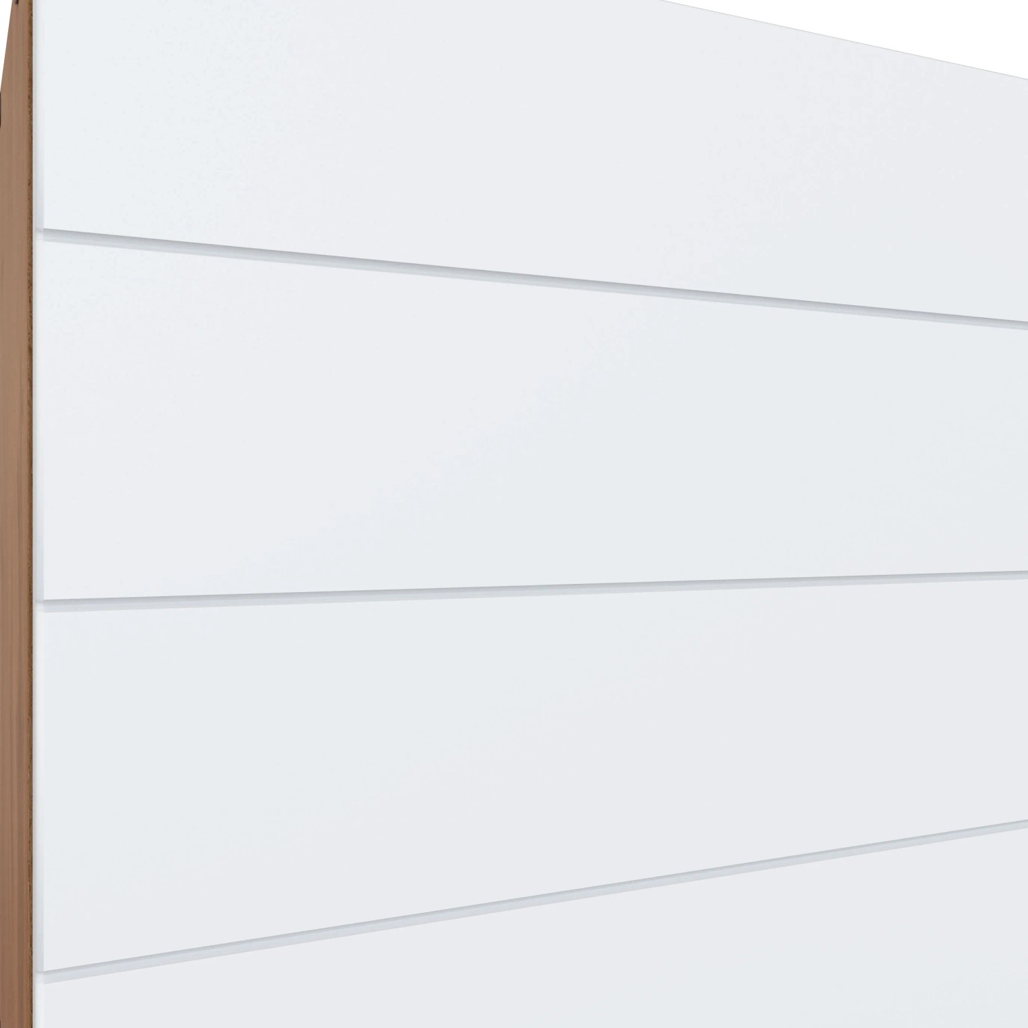 Detailansicht: Held Möbel Küchenzeile 240 cm in Matt Weiß-Wotaneiche. Frontansicht der Einbauküche.