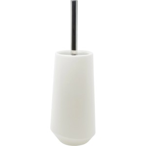 Spirella Elements WC-Bürstengarnitur Essos Natur, weiße Keramik mit Bürste und Chrom-Griff.