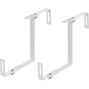 2er Set weiße Balkonkastenhalter aus pulverbeschichtetem Stahl für Brüstungen und Mauern.