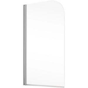 Schulte Badewannenaufsatz, 1-teilig, 80x140 cm, Echtglas klar hell, chromfarbenes Profil.