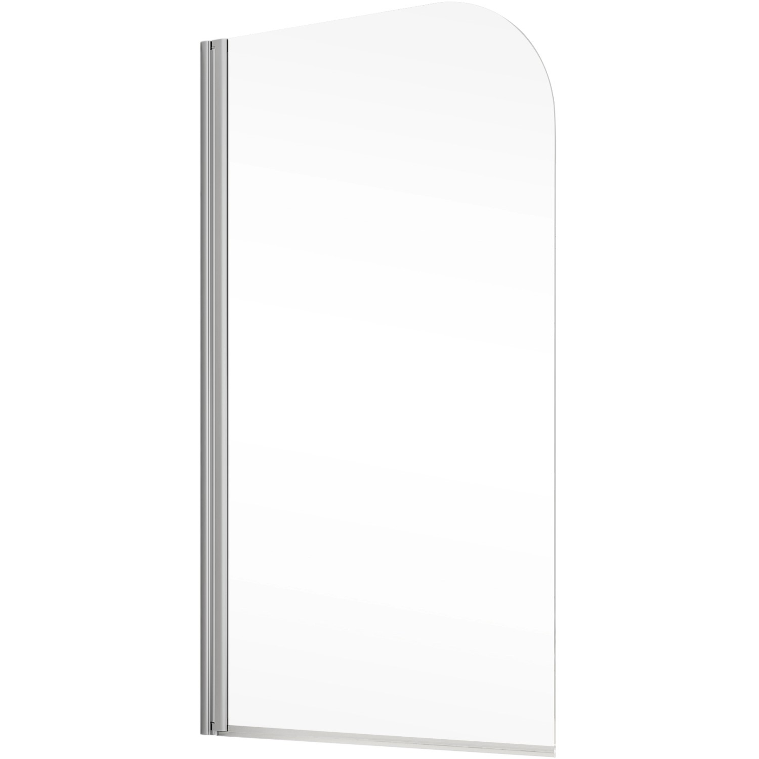 Schulte Badewannenaufsatz, 1-teilig, 80x140 cm, Echtglas klar hell, chromfarbenes Profil.