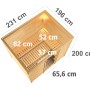 Karibu Sauna Sarina mit Ofen, naturbelassene Massivholzsauna mit Maßen. Ideal für Wellness zu Hause.