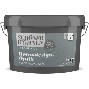 Graue Schöner Wohnen Betondesign-Optik Versiegelung für Wände und Böden.