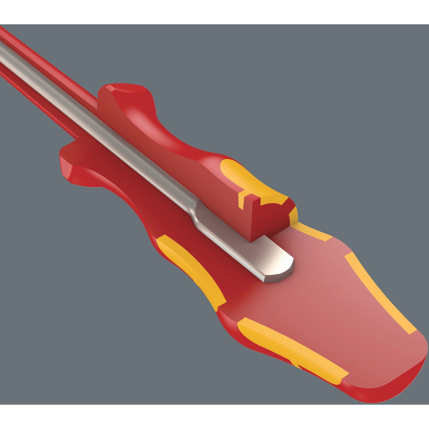 Wera isolierter Kreuzschlitz-Schraubendreher PH2, rot/gelb, für sicheres Arbeiten.