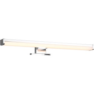 Chromfarbene Trio LED-Spiegelleuchte Lino, 60x400x105 mm, warmweißes Licht.