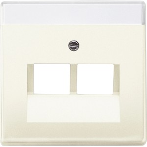 Busch-Jaeger UAE-Abdeckung Solo, elfenbeinweiß, für Telefondosen mit Beschriftungsfeld.