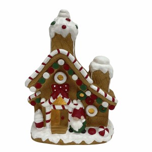 Weihnachtlicher Deko-Aufsteller: Lebkuchenhaus Sabina in Braun, 25x14,5x35 cm. Festliche Weihnachtsdekoration.