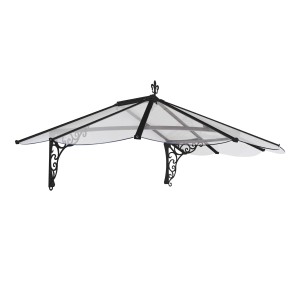 Palram - Canopia Vordach Iris Schwarz klar 1.8 x 1.3