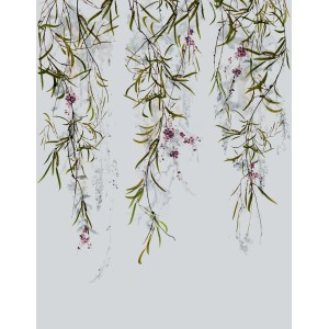 Marburg Vliestapete Blumen Crushed-Optik Modern 270 cm x 210 cm Grau