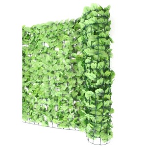 MCW Balkonsichtschutz Blatt, 300x150cm, hellgrüne Blätter auf Gitter.