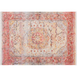 Kayoom Vintageteppich Tibet Nagqu Rot, 120x170 cm, mit orientalischem Muster und Fransen.