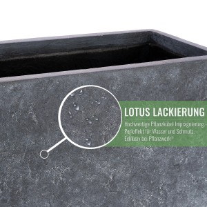 Pflanzwerk Pflanzkübel Tub Premium Frostbeständig Lava 50 cm Anthrazit