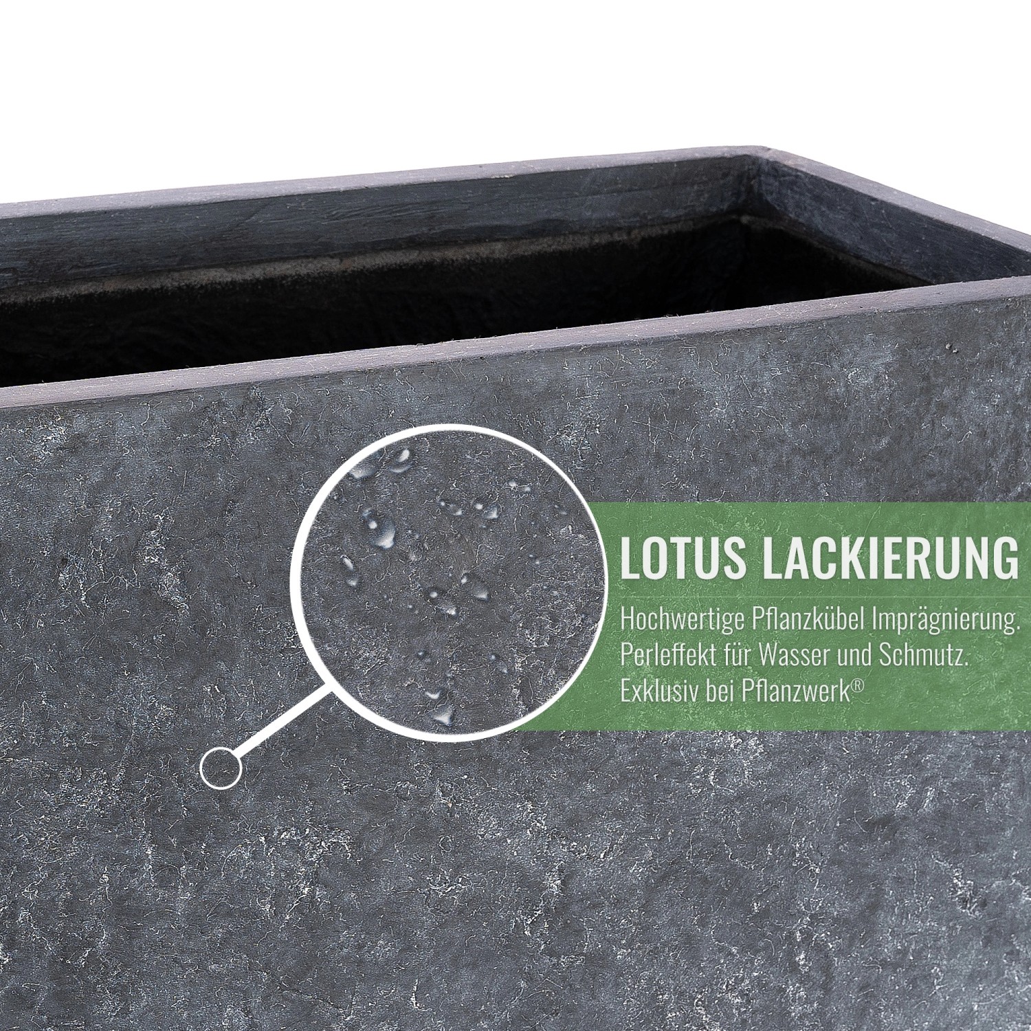 Pflanzwerk Pflanzkübel Tub Premium Frostbeständig Lava 50 cm Anthrazit_3