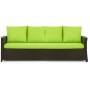Gartensofa mit hellgrünen Kissen. Setgarden Sitzkissen für Polyrattan Möbel.