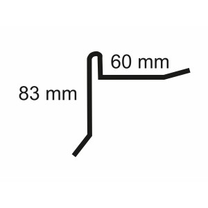 Sarei Anschlussprofil 83/25/60 HG13, Profilblech mit Maßangaben.