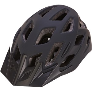 Grauer Prophete Fahrradhelm (Größe 58-61 cm) mit Visier und Belüftungsöffnungen für optimale Sicherheit.