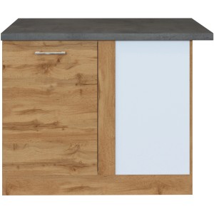 Held Möbel Eckunterschrank Sorrento, 110x85x60 cm, mit Tür und Einlegeboden, Wotaneiche Dekor.