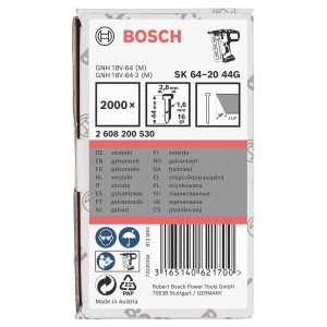 Bosch Stauchkopfnägel SK64-20, 44mm, verzinkt, 2000 Stück, für Tacker Zubehör.