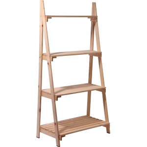 Standregal Blumen mit 4 Böden aus Kiefernholz, 146 cm hoch, für Garten, Terrasse oder Balkon.