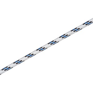 Schotleine, Ø 12 mm, weiß-blau-schwarz, als Meterware erhältlich.