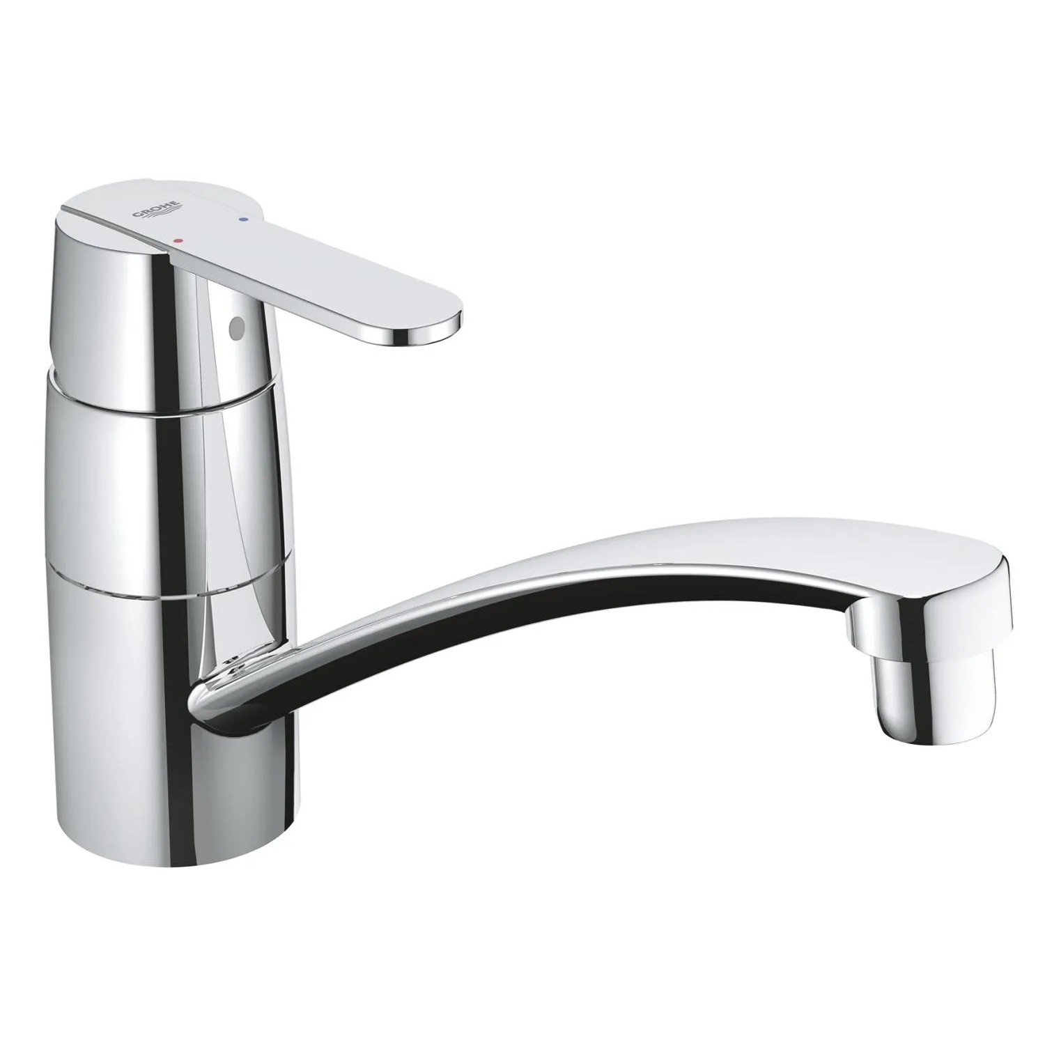 Grohe QuickFix Küchenarmatur Get Chrom, Einhebelmischer mit schwenkbarem Auslauf.